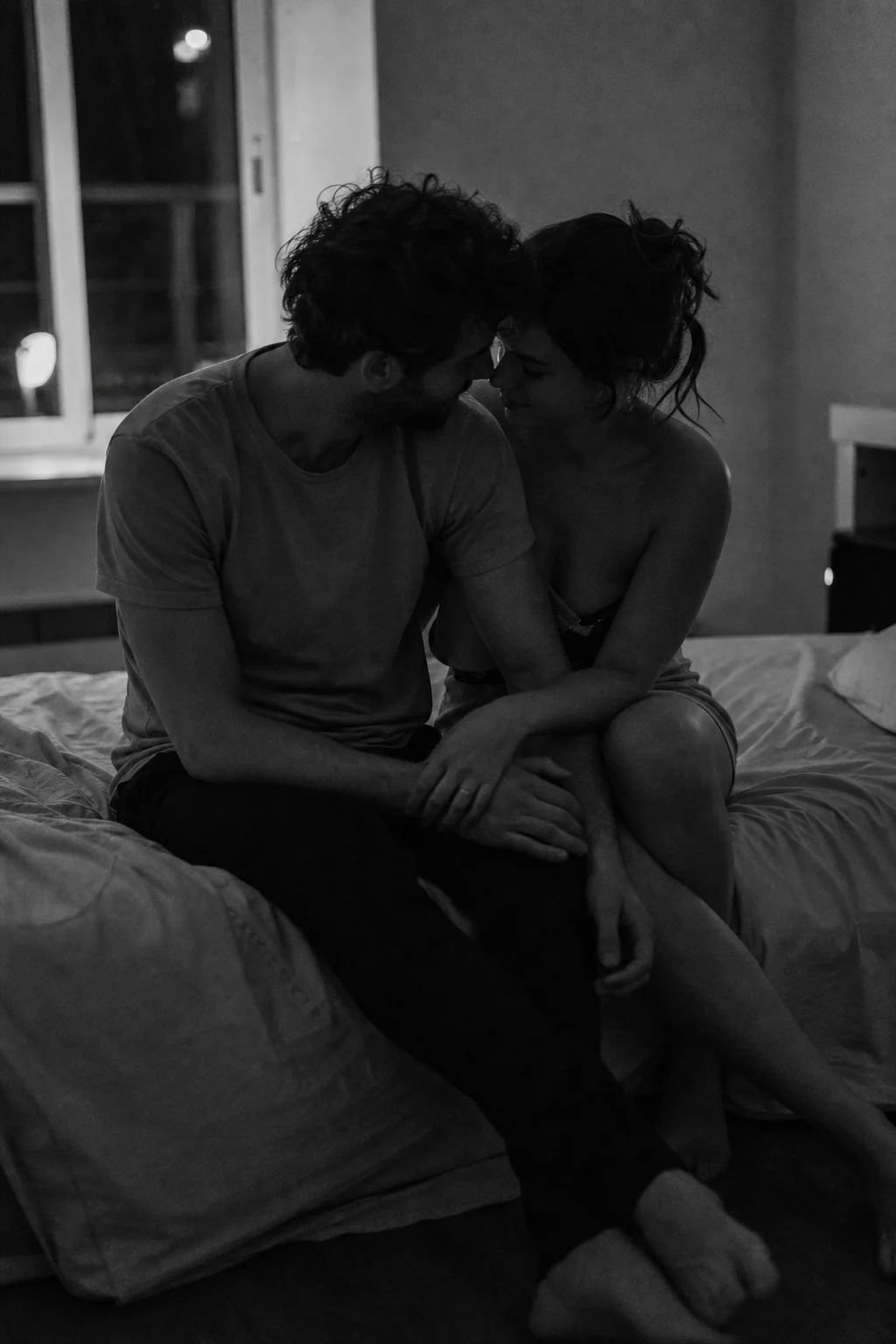 Intimate couple close-up