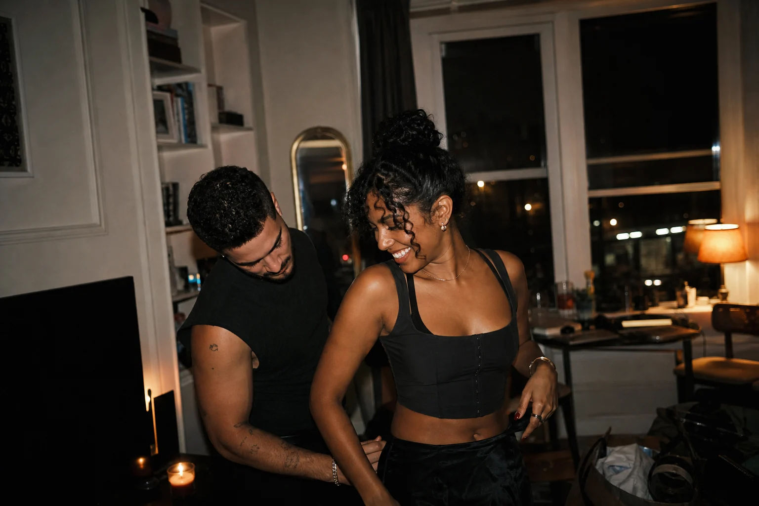 Couple afterglow moment