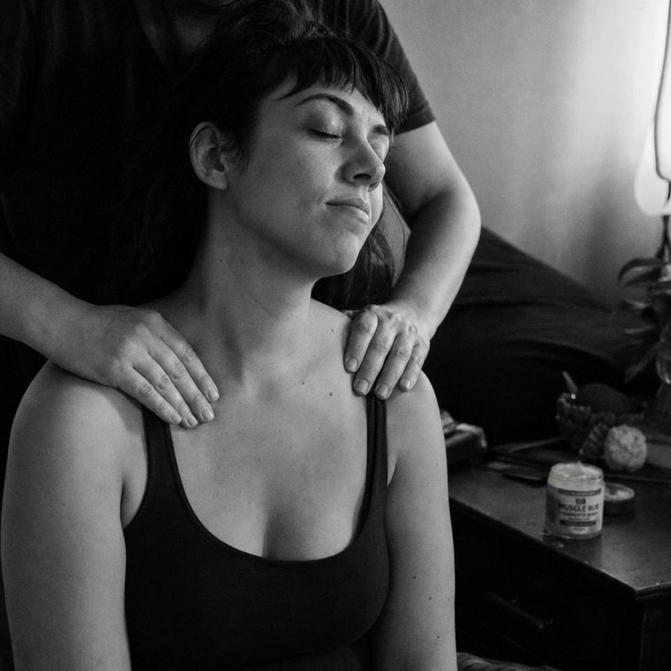 Black and white candid intimate moment